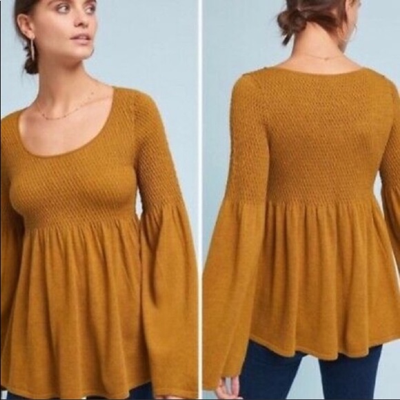 Anthropologie Sweaters - Anthro Knitted & Knotted Mustard Pullover Sweater